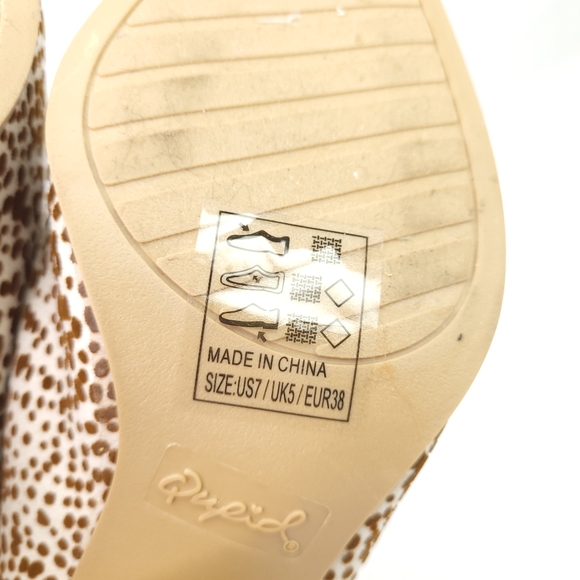 Qupid Block Heel Mules Animal Print Pointed Toe Alip On Clogs Shoes Size 7 - Picture 8 of 8